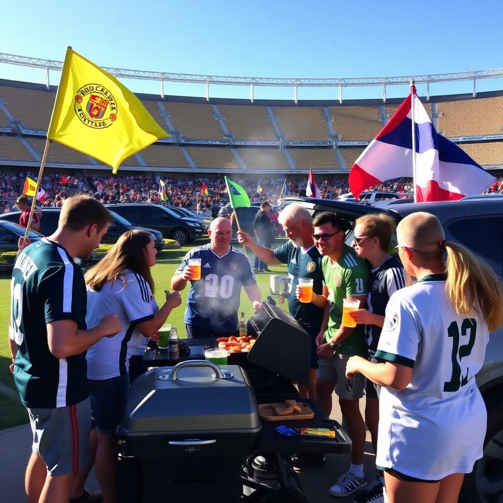 Tailgate party at stadium